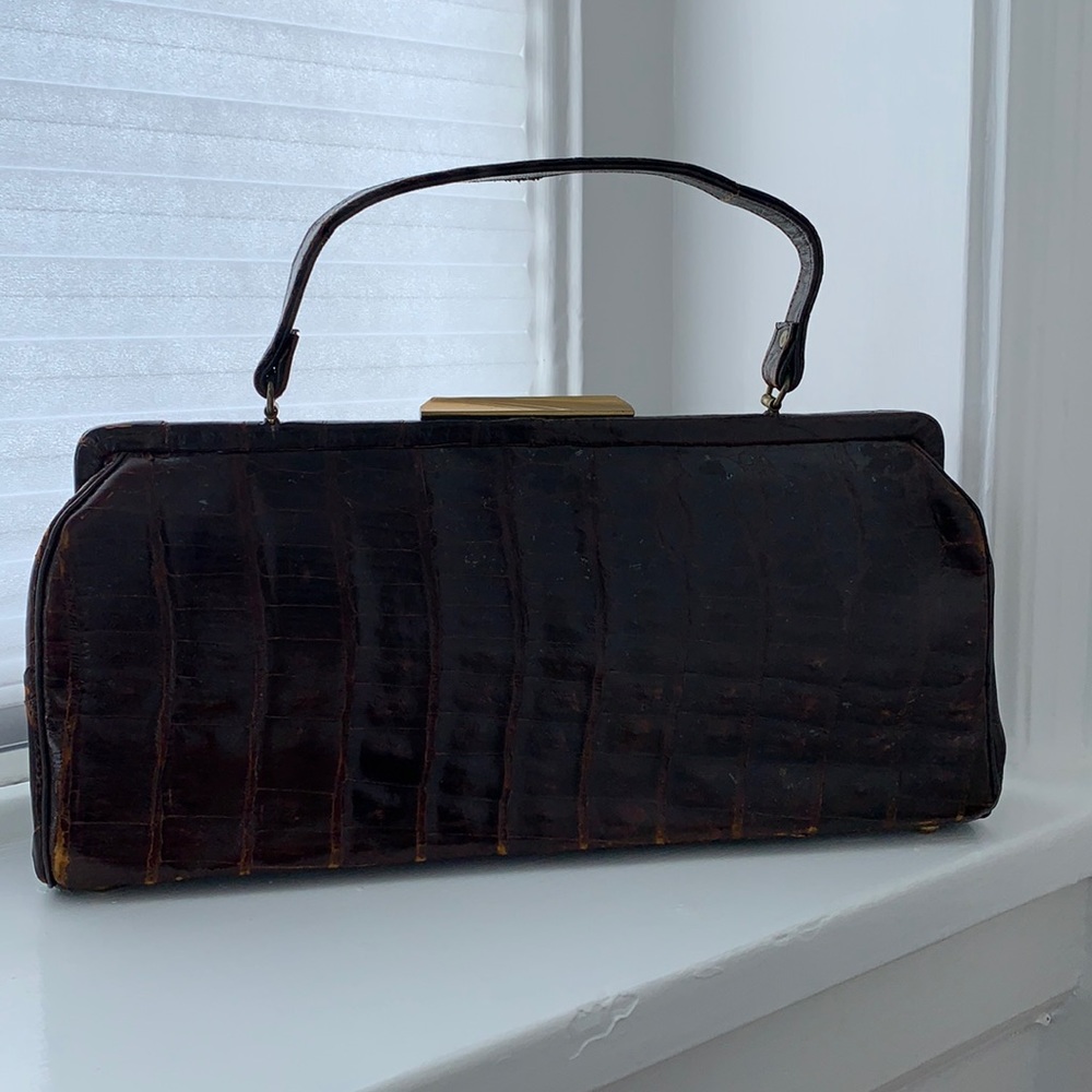 Vintage alligator skin handbag